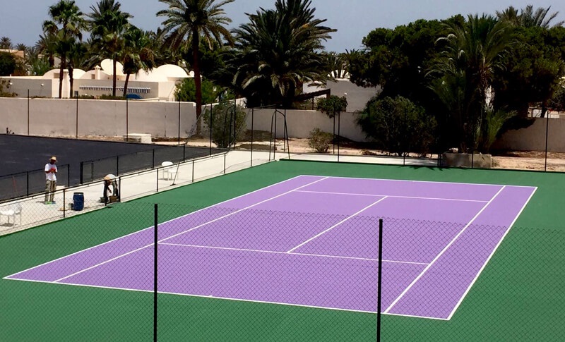 Tenis Kortu Akrilik Zemin Kaplama Uygulaması